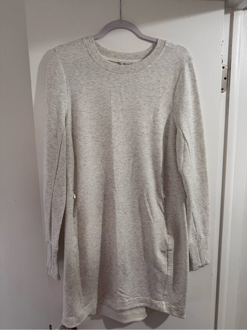 Athleta Heather Light Gray Long Sleeve Sweater Dress